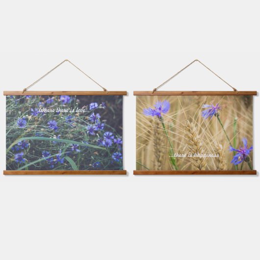 コーンフラワーフィールド 吊り下げ型タペストリー (ダブル)