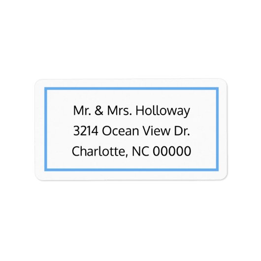コーンフラワーブルーとホワイトRSVP住所 シール (正面)
