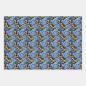 コーンフラワーブルーのウェディングブライダル   ラッピングペーパーシート (正面)