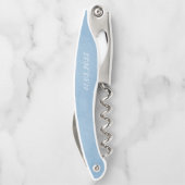 コーンフラワーブルーのカスタムウェディングありがとう好意 ソムリエナイフ (裏面)