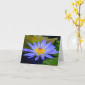 コーンフラワーブルーの大きなスイレン便箋のグリーティングカード カード (黄色い花)
