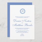 コーンフラワーブルーの結婚式招待状 招待状 (正面/裏面)