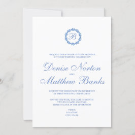 コーンフラワーブルーの結婚式招待状 招待状