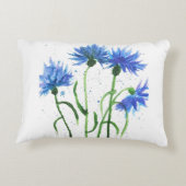 コーンフラワーブルーの花の水色の素朴かわいらしな アクセントクッション (裏面)