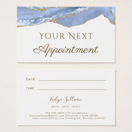 コーンフラワーブルーアゲートアポイントメントカード