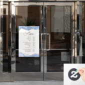 コーンフラワーブルーアゲートサービスメニュー ウィンドウサイン (オフィスドア)