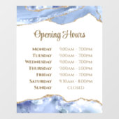 コーンフラワーブルーアゲート営業時間窓用ステッカー ウィンドウサイン (シート)