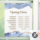 コーンフラワーブルーアゲート営業時間窓用ステッカー ウィンドウサイン (ホーム)