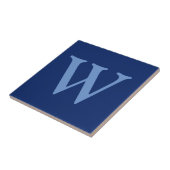 コーンフラワーブルーイニシャルレター |サファイアブルー タイル (側面)