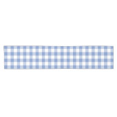 コーンフラワーブルーギンガムチェック格子柄素朴 ショートテーブルランナー (横)