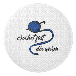 コーンフラワーブルークロシェ速く、暖かく死ぬ セラミックノブ