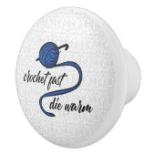 コーンフラワーブルークロシェ速く、暖かく死ぬ セラミックノブ (右)