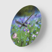 コーンフラワーブルークロック ラウンド壁時計 (傾斜)