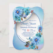 コーンフラワーブルースインウォーターブライダルシャワー 招待状 (正面)