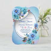 コーンフラワーブルースインウォーターブライダルシャワー 招待状 (スタンド正面)