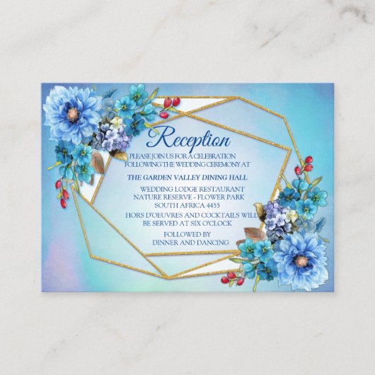 コーンフラワーブルースインウォーター披露宴 エンクロージャーカード (正面)