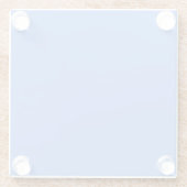 コーンフラワーブルースクエアガラスコースター ガラスコースター (裏面)