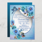 コーンフラワーブルーズインウォーターバチェロレッテ 招待状 (正面/裏面)