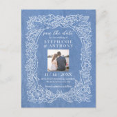 コーンフラワーブルーフォト救フローラ日付 ポストカード (正面)