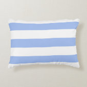 コーンフラワーブルーホワイトオーニングストライプ屋外 アクセントクッション (正面)
