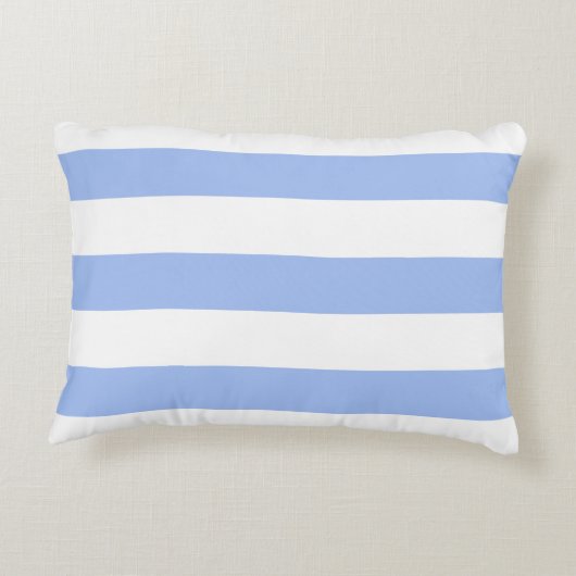 コーンフラワーブルーホワイトオーニングストライプ屋外 アクセントクッション (裏面)