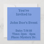 コーンフラワーブルーモダン 招待状 (裏面)