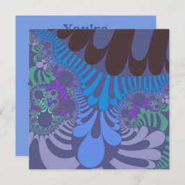 コーンフラワーブルーモダン 招待状