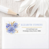 コーンフラワーブルーワイルドフラワーフローラ ラベル (インサイチュ)