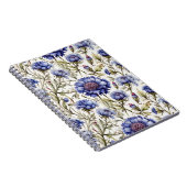 コーンフラワーブルーヴィンテージスタイルフローラノートブック ノートブック (右側)