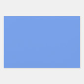 コーンフラワーブルー無地のカラー ラッピングペーパーシート (正面)