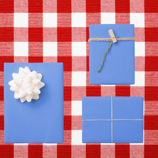 コーンフラワーブルー無地のカラー ラッピングペーパーシート