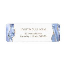 コーンフラワーブルー瑪瑙差出人住所ラベル ラベル