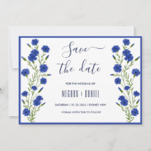 コーンフラワーブルー結婚ボタニッ救クの日付