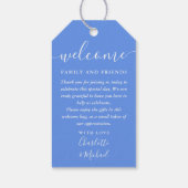 コーンフラワーブルー結婚式の引き出物ウェルカムバスケットバッグ ギフトタグ (裏面)