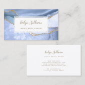 コーンフラワーブルー金ゴールドグリッターアゲート名刺 名刺 (正面/裏面)