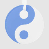 コーンフラワーブルー陰陽記号 オーナメント (裏面)