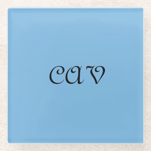 コーンフラワーブルー ガラスコースター (正面)