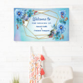 コーンフラワーブルー 水彩 横断幕 (インサイチュ)