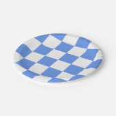 コーンフラワーブルー/白市松模様に ペーパープレート (アングル)