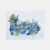 コーンフラワーホワイトローズオールオーバープリントタンクトップ フリースブランケット (正面(横))