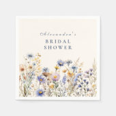 コーンフラワーメドウブライダルシャワー スタンダードカクテルナプキン (正面)