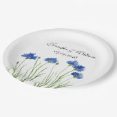 コーンフラワーワイルドフラワーズウォーター結婚カラー ペーパープレート (アングル)