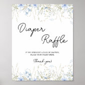 コーンフラワーワイルドフラワーベビーシャワーおむつラッフル ポスター (正面)