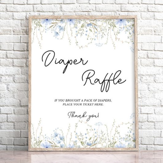 コーンフラワーワイルドフラワーベビーシャワーおむつラッフル ポスター