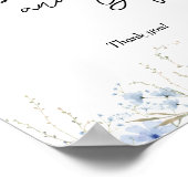 コーンフラワーワイルドフラワーベビーシャワーカードとギフト ポスター (角)