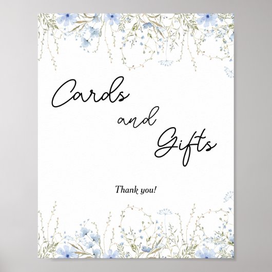 コーンフラワーワイルドフラワーベビーシャワーカードとギフト ポスター (正面)