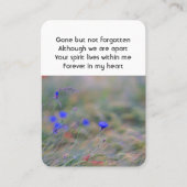 コーンフラワーワイルドフラワーメモリアルポケット記念 名刺 (正面)