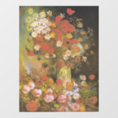 コーンフラワー付き花瓶&ポピー、牡丹&キサンク ウィンドウサイン (シート)