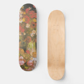 コーンフラワー付き花瓶&ポピー、牡丹&キサンク スケートボード (正面)