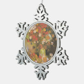 コーンフラワー付き花瓶&ポピー、牡丹&キサンク スノーフレークピューターオーナメント (右)